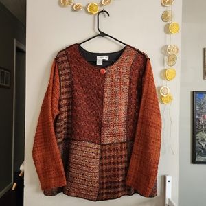 Sz L Deconstructed Vibrant Orange Jacket